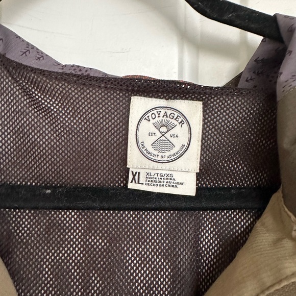 Voyager Jacket Mens XL Green Full Zip Windbreaker Water Resistant Jacket Hood - Picture 5 of 6